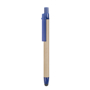 Recycled Barrel Push Ball Pen with Touch Tip with blue details