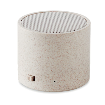 Wheat Straw Round Bluetooth Speaker in beige