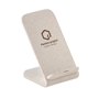 Wheat Straw Wireless Charging Stand in beige with 1 colour print