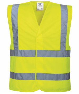 Hi-Vis Two Band & Brace vest PW002 in yellow