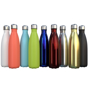 a selection of metal bottles in different colours