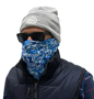 man wearing blue snood