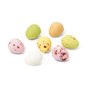 7 loose speckled eggs in different colours