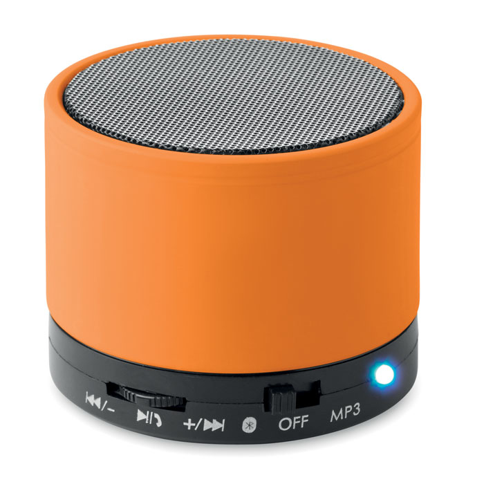 orange round bass bluetooth speaker