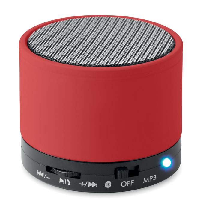 red round bass bluetooth speaker