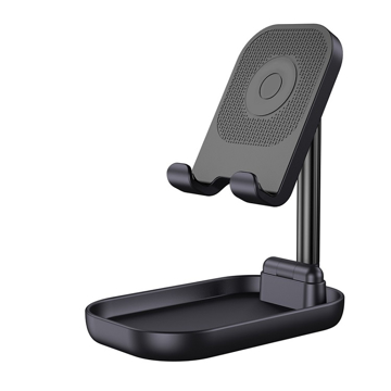 black adjustable phone stand side on