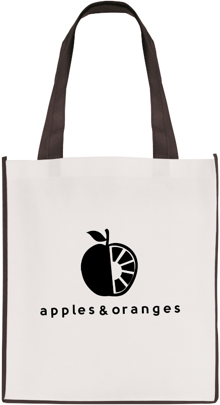 Printed shopper bag with coloured trims Black