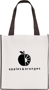Printed shopper bag with coloured trims Black