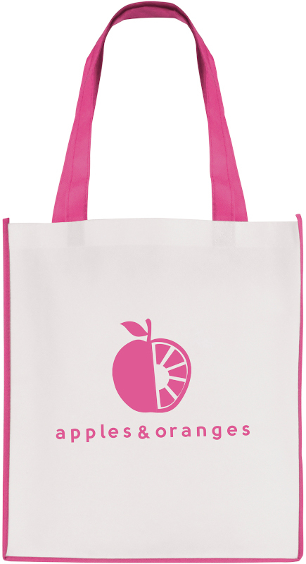 Printed shopper bag with coloured trims Pink