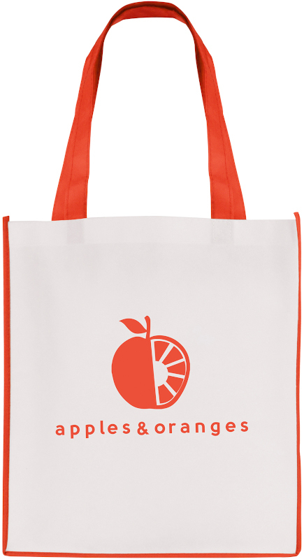 Printed shopper bag with coloured trims Red