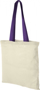 Cotton shopper bag with purple handles