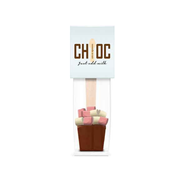 hot chocolate spoon with full colour info card