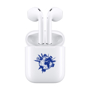 bluetooth earphone with blue amt marketing logo