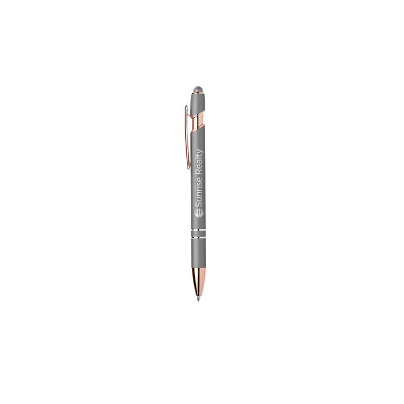silver stylus pen with rose gold trims
