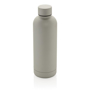 silver metal bottle