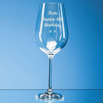 Crystal Wine Glass With Engraving To One Position