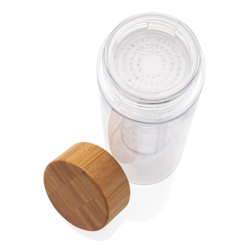 infuser with bamboo lid top view with lid off