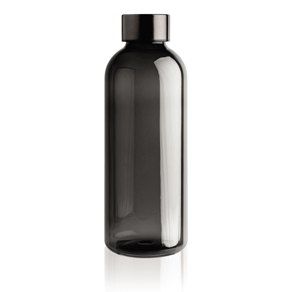leakproof water bottle with metallic lid in black