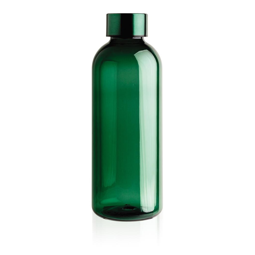 leakproof water bottle with metallic lid in green
