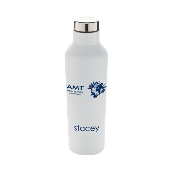 modern vacuum water bottle branded with logo and individual name