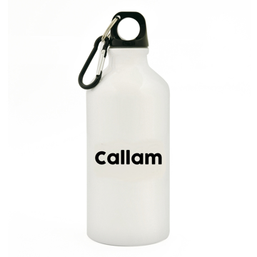 Pollock Aluminium Water Bottle in white with 1 colour print