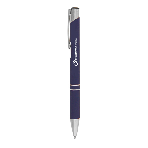 Crosby Softy Pen in navy with engraved logo