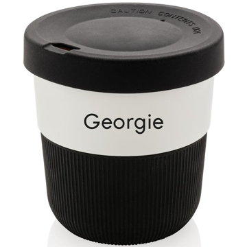 Show details for Individually Personalised Coffee Cup Individually Personalised Coffee Cup in black and white with printed name