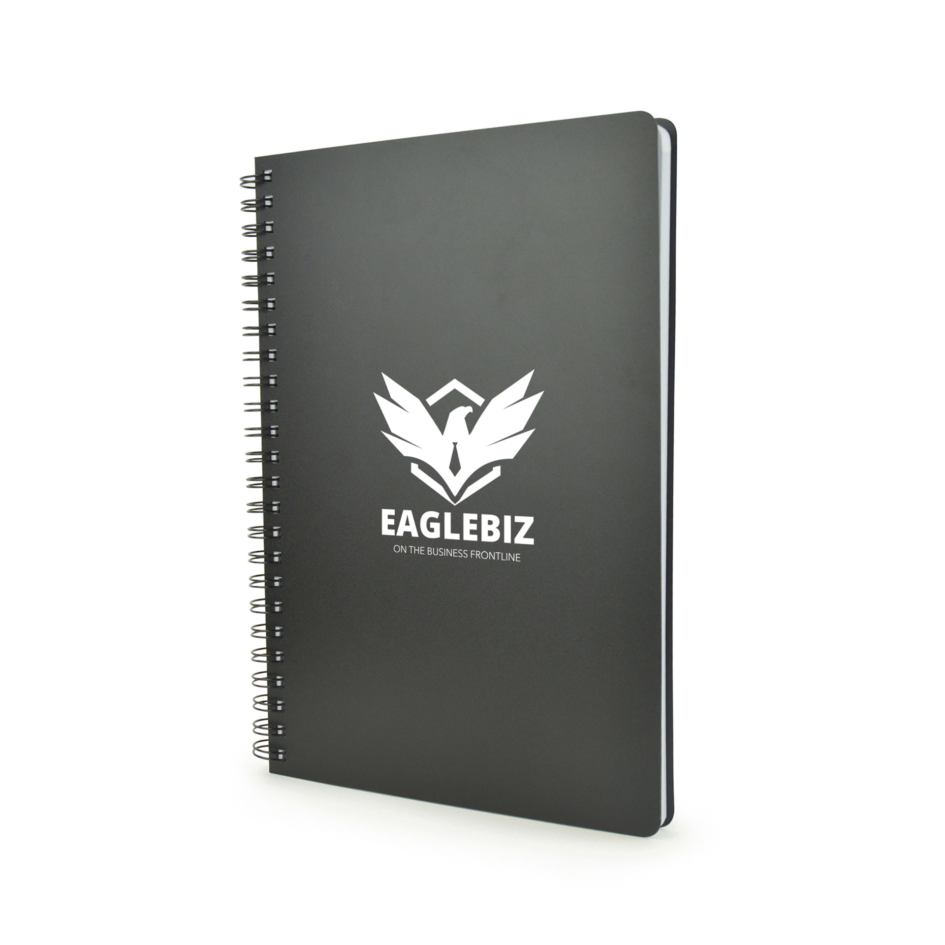 A5 Reynolds Notebook in black with 1 colour print logo