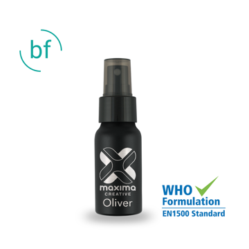 Black Aluminium 30ml Hand Sanitiser Spray with 1 colour print and printed name