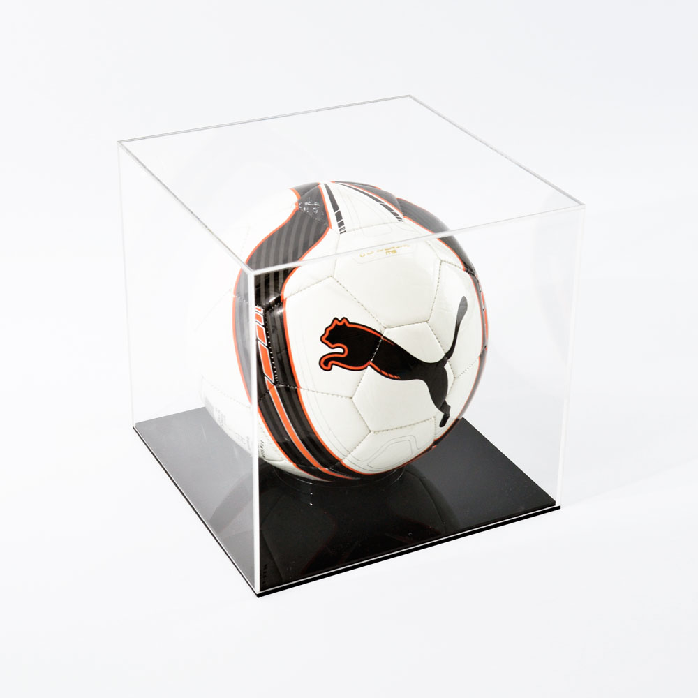 Acrylic Football Display Case with football and black base