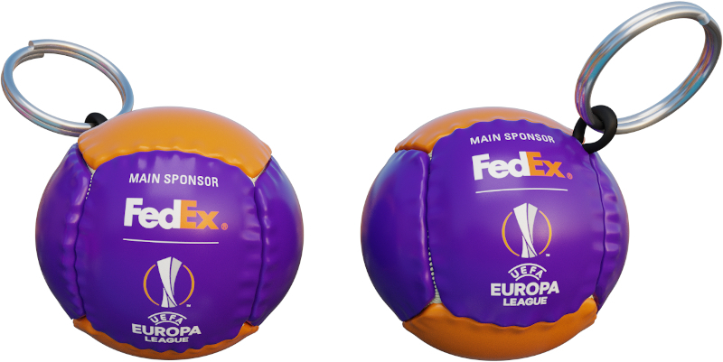 Football keyring with FedEx logo