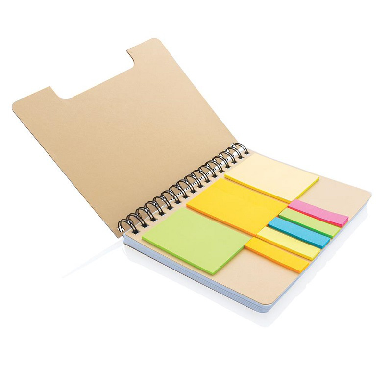 a5 kraft notebook open to sticky notes page