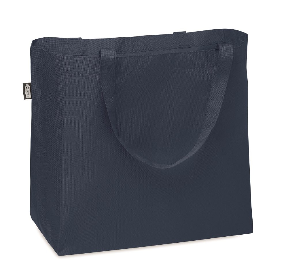 navy blue large shopper bag made from recycled plastic bottles
