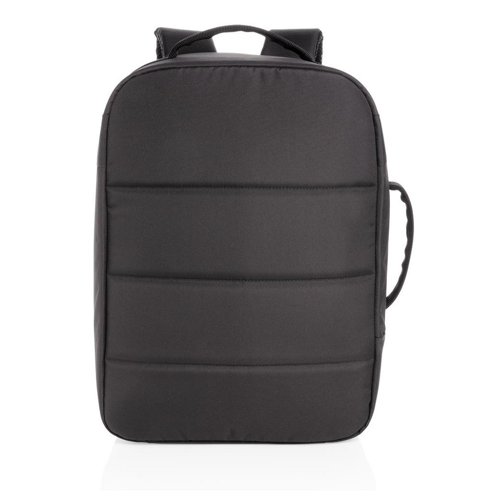 black recycled material backpack