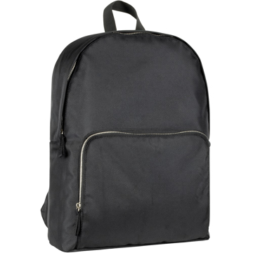 black backpack made from recycled plastic bottles