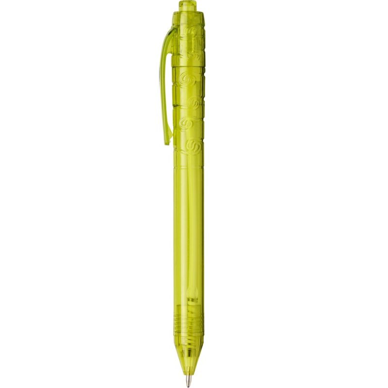translucent green plastic pen
