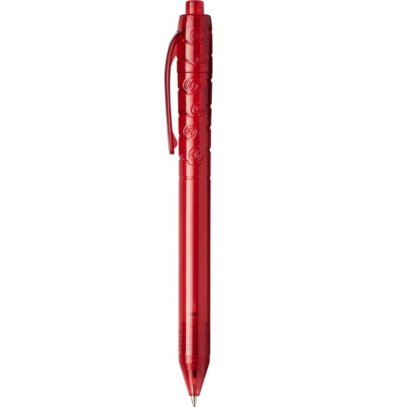 red plastic ball pen