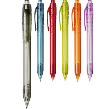 translucent ball pens in a range of colours