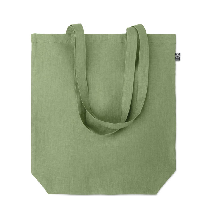 shopper tote made from hemp in green