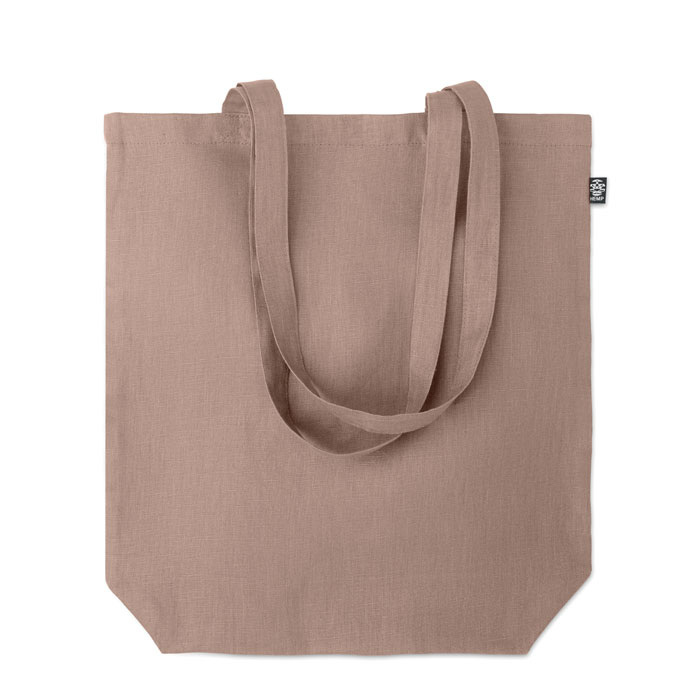 brown tote bag made from hemp