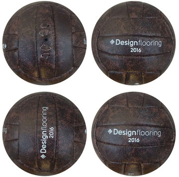 Vintage Mini Football - size 0 - 18 panels dark leather