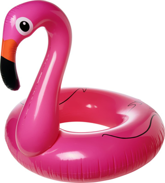 Flamingo inflatable swim ring in pink