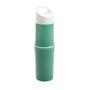 green reusable drinks bottle with central screw on section