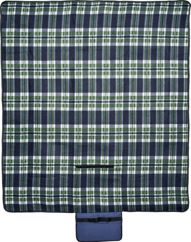 Park fleece blanket in blue and green full