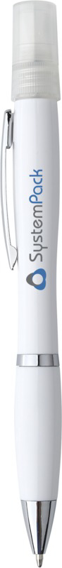 Nash spray ballpoint pen in white with 2 colour print