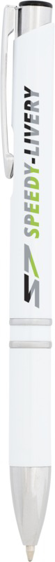 Moneta anti-bacterial ballpoint pen in white with 3 colour print