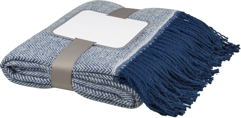 Haven herringbone throw blanket in blue