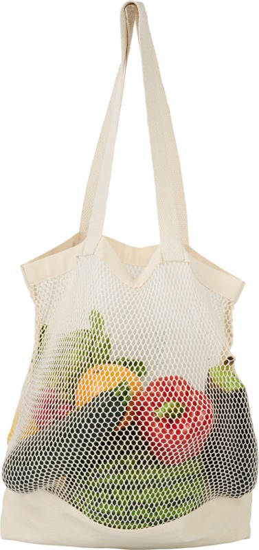 Maine mesh cotton tote bag showing contents