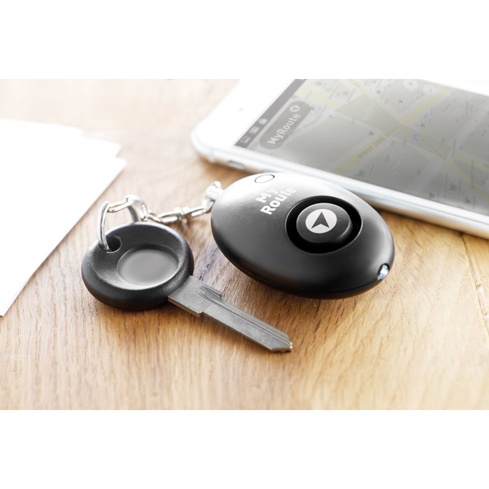 Alarmy Mini Alarm in black on keys with 1 colour print