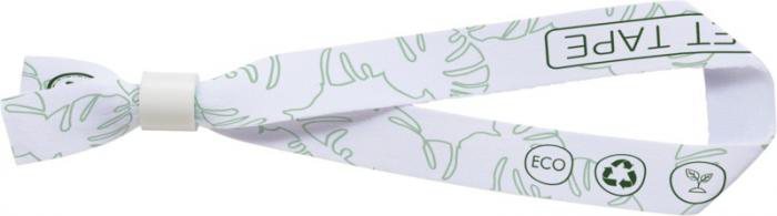 Et recycled PET sublimation bracelet 1 side with white security lock and full colour print